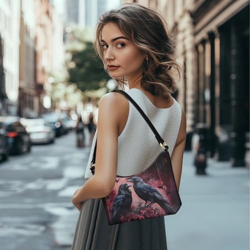 Image of Handbag for Women Leather Underam Shoulder Bag with Zipper Fashion Work Purse Waterproof Travel Wallet
