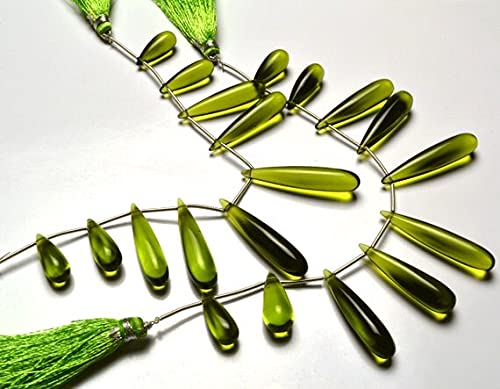 Peridot hydro quartz perles gouttes pour remplacer les pierres naturelles trop lourdes