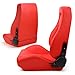 ModifyStreet OBS Styles Universal 1 Pair Classic Plain Red PVC Leather Racing Seats, Reclinable Seats with Sliders, 2PCS Set for Driver and Passenger Side