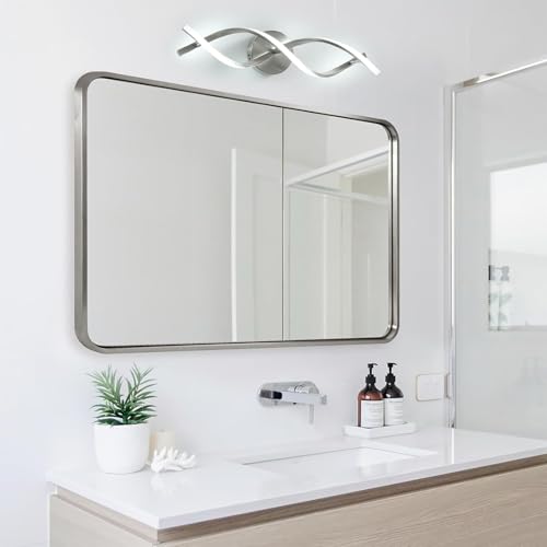 vivihobb Modern Nickel LED Vanity Lighting,Bathroom Light Fixture Over Mirror,21 Inch,6000K Cool White by vivihobb - Used condition - Image 6