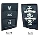 2pcs 3 Tasten Auto Fernbedienung Schlüsselanhänger Ersatz Tastenpads Schwarz Gummi für Schloss Entsperren Kofferraum Kompatibel mit VW Polo Golf 7 Skoda Karoq