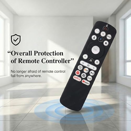 Image of SHOPOFLUX Silicone TV Remote Cover Compatible with Haier Smart TV Protective Case with Lanyard (Black)