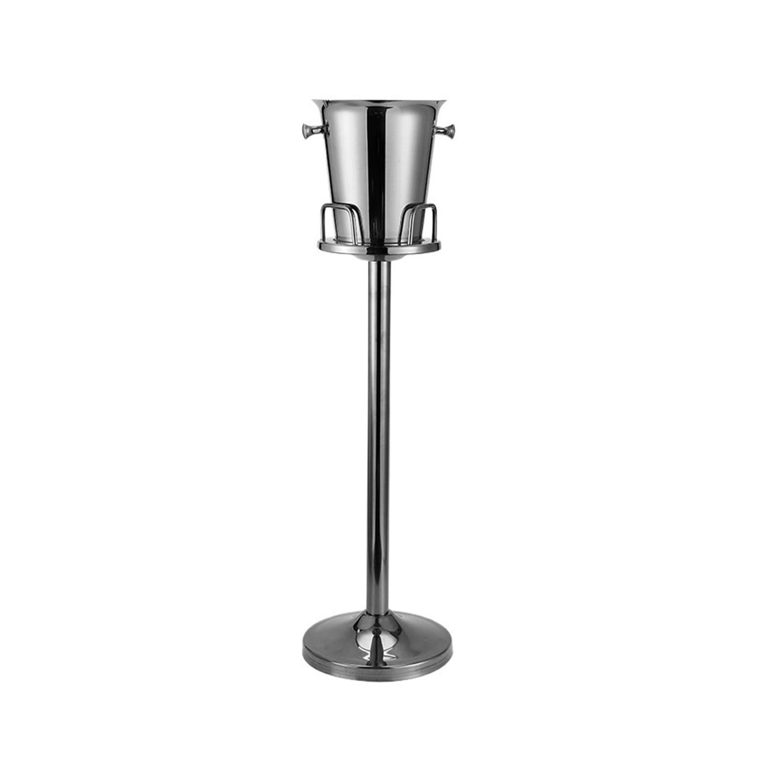 Lijiaxiuyc-101 ice bucket Ice Bucket With Stand Stainless Steel Cube Container For Wine, Champagne Or Beer Bottles champagne bucket(Silver)