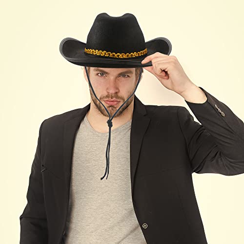 Sgbetter 4 Pack Pinch Front Cowboy Hat Novelty Western Cowboy Cowgirl Hat For Adult Halloween Cosplay Dress Up Cowboy Theme Party Accessories (Black, Pink, White, Brown) #TOP6