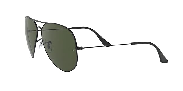 Ray-Ban RB3026 Aviator Large Metal II Sunglasses, Black/G-15