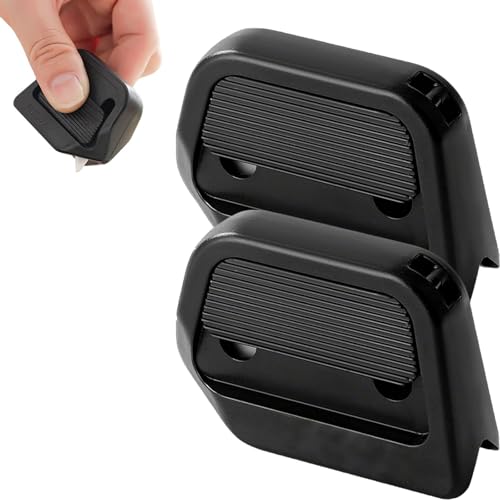 Image of 2Pcs Upgrade Auto-Retract Utility Knives,2025 New Magnetic Retractable Box Cutter with Safety Ceramic Blades & Right Angle Groove,Portable Fridge-Friendly Package Opener for Cardboard. (Black 2Pcs)