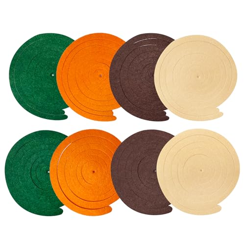 Image of 36 Pcs Green Brown Orange Beige Hanging Swirl Decorations Felt Swirl Streamer Spiral Ceiling Garland for Woodland Safari Jungle Wild Birthday Neutral Party Decorations Supplies