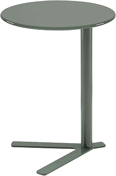 FQMYLTYN C Shaped End Table, Sofa Side Table, Metal Waterproof Small Coffee Table, Couch Tables That Slide Under, for Living Room Bedroom Balcony and Office Color Green-B, Size H69cm/27.2in