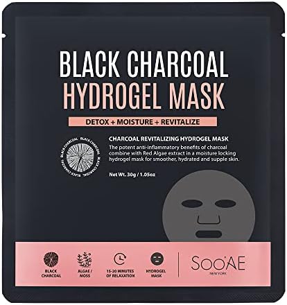 Amazon.com : SOO'AE Black Charcoal Hydrogel Mask, Detox/Moisturize ...