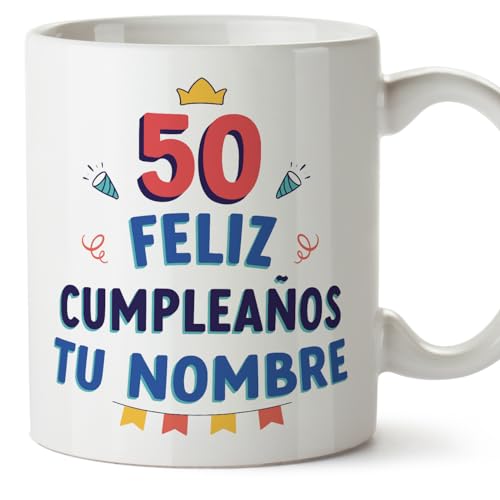 MUGFFINS Tazas Personalizadas Cumpleaños - En Español - Feliz Cumpleaños - 11 oz / 330 ml - Regalo personalizable original y divertido MUGFFINS Tazas Personalizadas Cumpleaños - En Español - Feliz Cumpleaños - 11 oz / 330 ml - Regalo personalizable original y divertido