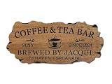 Personalized Wood Coffee Bar Sign, Custom House Number Signs, Bar Sign For Home, Coffe and Tea Sign, Bar Sign, Pub Sign, Personalized Sign, Last Name Sign