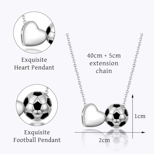 Regalos para hija adolescente con collar de fútbol de plata 4