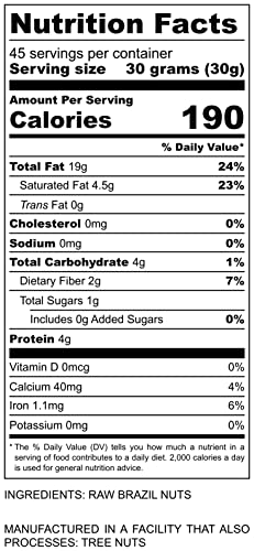 Raw Brazil Nuts 48 oz (3 Pound) Distinct and Superior to Natural and Raw No PPO Non GMO Vegan and Keto Friendly Large, Fresh and Reasealable Bag