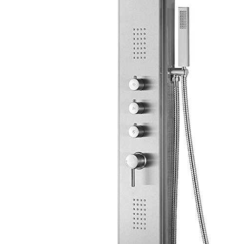 Pulse Showerspas 1043-Ssb Malibu Showerspa Panel With Rain Showerhead, 2 Oversized Body Spray Jets And Hand Shower, Brushed Stainless Steel With Brushed Nickel Fixtures #TOP2