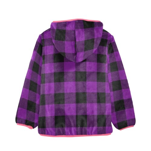GuoChe Purple Black Plaid Classic Boys Fleece Jacket2