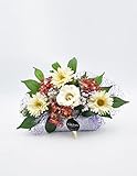 ramos cementerio Para nicho cementerio Jardinera para Cementerio con gerberas y Rosas Color Crema Artificiales, Ramo de Flores Artificiales Cementerio, Ramo Artificial de Cementerio