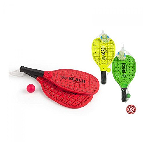 Color Baby - Set de Palas de Madera para Playa, Color neón (53669)