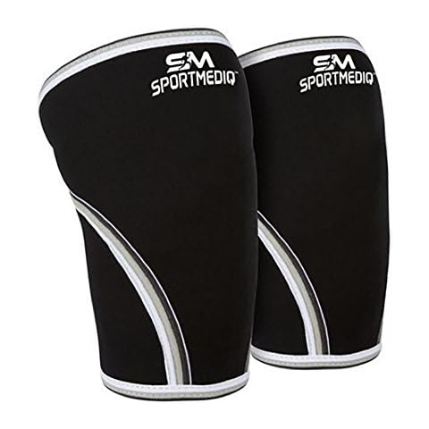 SPORTMEDIQ 7mm Neoprene Knee Sleeves, (1 Pair), Medium Cover