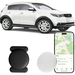 GPS Tracker for Vehicles,Mini Hidden Car Tracker with Magnetic Case,Car GPS Tracking Device Work with Apple Find My (iOS Only),No Monthly Fee GPS Tracker for Car,Vehicles,Luggage,Assets (Black,1PCS)