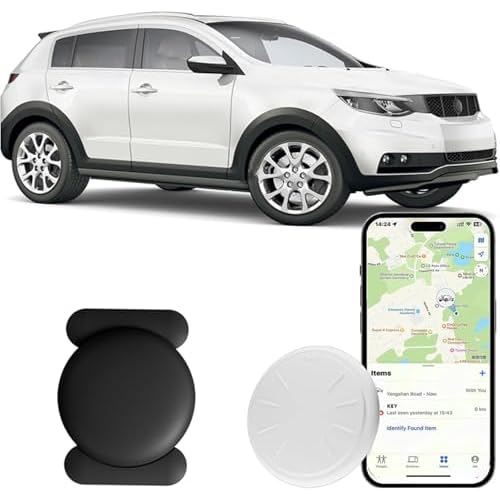 GPS Tracker for Vehicles,Mini Hidden Car Tracker with Magnetic Case,Car GPS Tracking Device Work with Apple Find My (iOS Only),No Monthly Fee GPS Tracker for Car,Vehicles,Luggage,Assets (Black,1PCS)