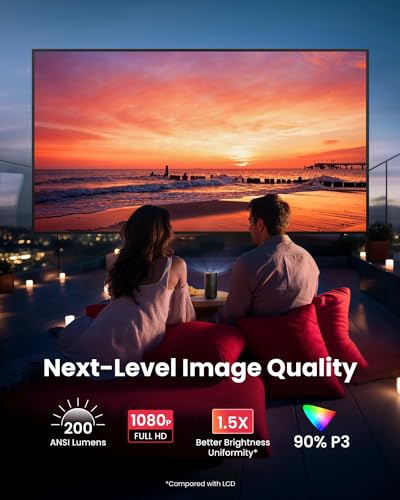 NEBULA Capsule 3 GTV Projector: Netflix Officially Licensed, 1080P Smart Mini Projector with Wi-Fi, 2.5 Hours Playtime, 120-Inch Display, Dolby Digital - Ultra Portable for Any Space