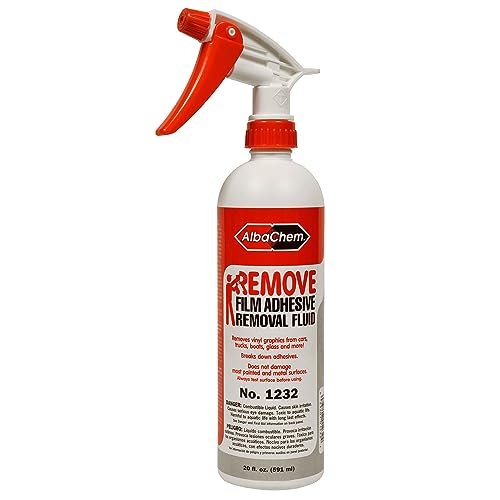 AlbaChem Alba-Remove Film Adhesive Removal Fluid (No.1232) 20oz - for Cars, Trucks, Boats, Metal, Glass and Any Cured Painted Surface