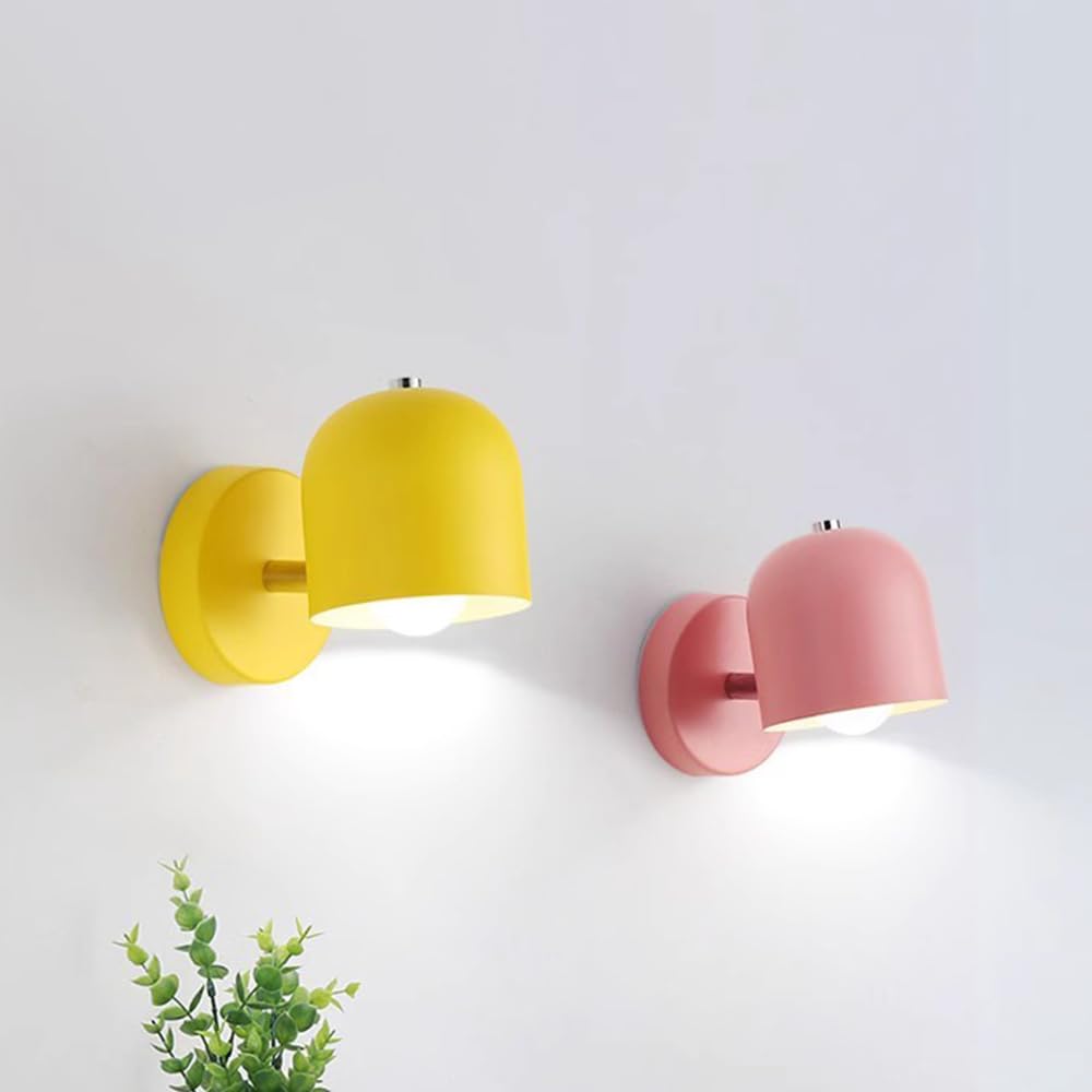 Applique murale rétro I pivotante & orientable I design industriel I vintage I spot mural I E27 Douille (sans ampoules) (Jaune)