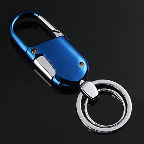 Asscv Car Keychain With (2 Key Rings And Gift Box) Heavy Duty Car Key Chain Holder For Men And Women Blue #TOP7