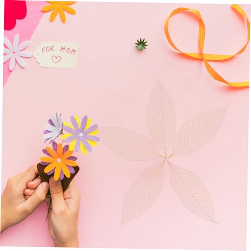 50 hojas esqueleto de caucho natural marrón para manualidades miniatura 6