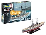 Revell RV05157, Kriegschiff aus dem 1. Weltkrieg, 25,2cm 12 Modellbausatz WWI Battleship SMS KÖNIG im Maßstab 1:700, Level 4, Multicolour