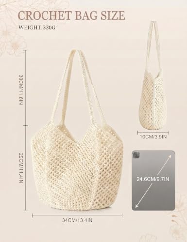 Image of Beach Bags for Women with Zipper, Large Straw Bag Woven Tote Bag Straw Shoulder Bag for Summer Vocation