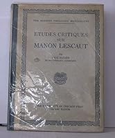 Etudes Critiques sur Manon Lescaut B0017PGDHG Book Cover