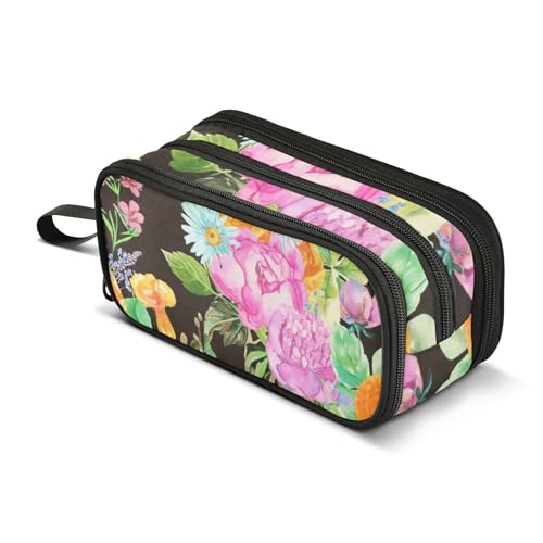 Special Pencil Case Zipper Pencils Pouch Teen Girls Pen Pouch Boy Back to School Office Supply Adults Vintage Flowers Colorful Storage Pencil Bags
