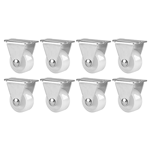 CRLGO 8 Pack 1 Inch Pure Nylon Caster Wheels Heavy Duty Fixe...