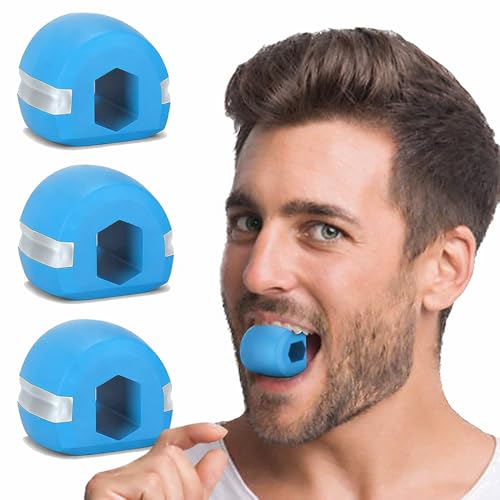 Image of Pack Of 3 Jawline Exerciser Jawline Shaper - Premium Jaw Exerciser Tool for Double Chin Reduction & Facial Muscle Toning - Food-Grade Silicone - Jawline Training & Mewing Exercise - Suitable for Men & Women (BLACK, FREE)