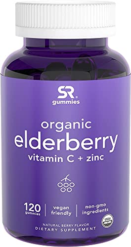 Sports Research Elderberry Gummies Concentrate With Vitamin C, Zinc & Probiotics For Immune Support & Gut Health | Usda Organic, Vegan Certified & Non-Gmo Verified (120 Gummies) #TOP17