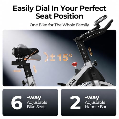 YOSUDA Exercise Bike, Brake Pad Stationary Bike for Home with Exclusive App, Magnetic Indoor Cycling Bike with 300 lb Weight Capacity, Low Noise, Tablet Holder and Fitness Courses for Weight Loss - Magnetic-Black