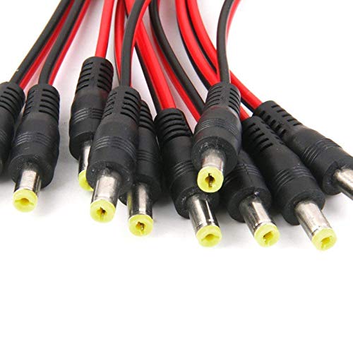 DHRUVPRO Male DC Power Pigtail Connectors for CCTV Surveillance Camera, Pack of 10 (B0868HF3J5) Amazon Price History, Amazon Price Tracker
