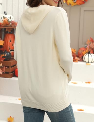 Image of CiCiBird Women's Fall Hoodies Sweater V Neck Waffle Knit Top with Pocket | Loose Fit, V Neck Button, Adjustable Drawstring, Long Sleeve, Kangaroo Pocket, Weekend Errands, Daily Wear, Work Casual