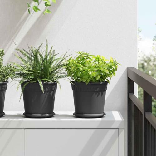 Pots à fleurs ronds plastique avec trous drainage contre l'excès d'eau