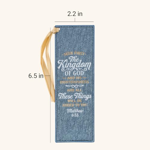 Image of Christian Art Gifts Faux Leather Bookmark: Seek First the Kingdom of God