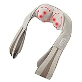 Homedics Neck Massager, Heated Shiatsu Neck, Shoulder and Back Massager with 3 Speeds, Changes of Direction, and Convenient Straps. Portable Releif for Neck, Shoulders, Back, & Legs.