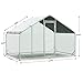 Unovivy Large Metal Chicken Coop Run, Walk-in Poultry Cage Heavy Duty Chicken Runs, Chicken Pen with Waterproof Cover, Ducks Rabbits Habitat Spire Shaped Outdoor Farm Use
