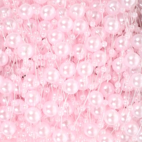 Kisangel DIYカット可能な人工真珠パールチェーン 60メートル ロール入り フローティングビーズ 花瓶フィラー 結婚式やパーティー装飾用 [4]