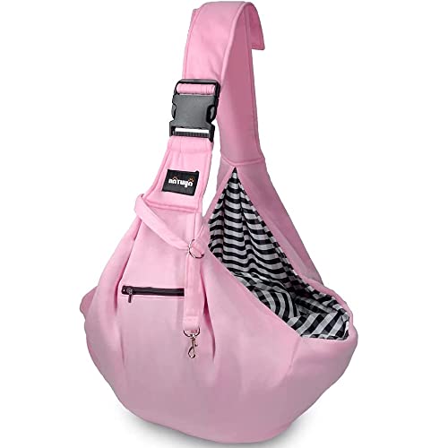 Natuya Small Dog Carrier Sling Cat Sling,Adjustable Strap Hand Free Pet Puppy For Outdoor Traveling Subway (Pink) #TOP19