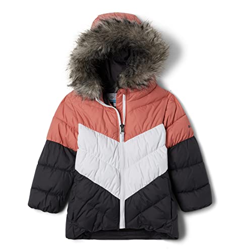 Columbia Jaqueta Big Arctic Blast para meninas, coral escuro/tubarão/branco, grande