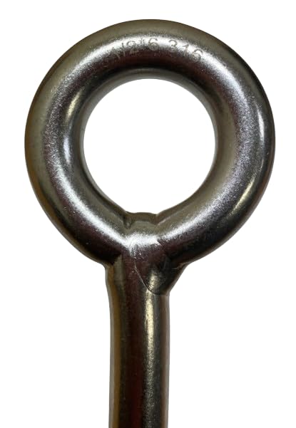 Image of US STAINLESS Stainless Steel 316 Eye Bolt 1 /2 inch x 6 inch UNC (1 /2 inch-13 Pitch) No Shoulder Short Thread Marine Grade
