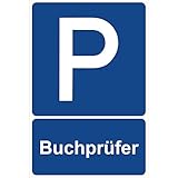 Parkplatzschild Buchprüfer Parken Schild Blau 30 x 20 x 0,3 cm Kunststoff Parkplatzmakierung Parken Parkplatzschilder Parkplatz Hinweisschild, Verbotsschild, Parkplatz Freihalten