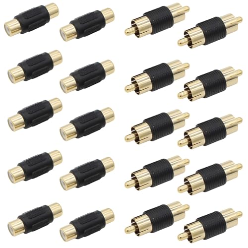 Adaptador RCA hembra a hembra que soluciona cables cortos entre teléfono y altavoces