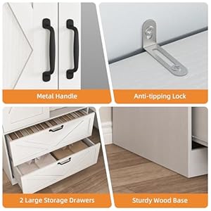 Armoire wardrobe closet with mirror door and 2 drawerfarmhouse bedroom armoire cabinet with hanging rod and lightwooden wardrobe cabinet closet with adjustable shelf for bedroom  urban country home decor